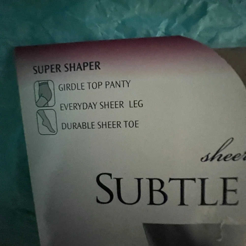 JCPenney Sheer Caress Subtle Shapers Super Shaper‎ Pantyhose Sand Short USA Made